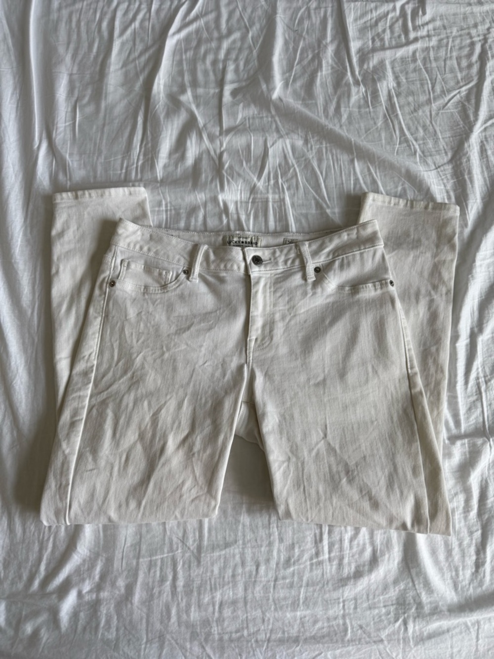 Lucky Brand Lolita White Straight-Leg Jeans — 8
